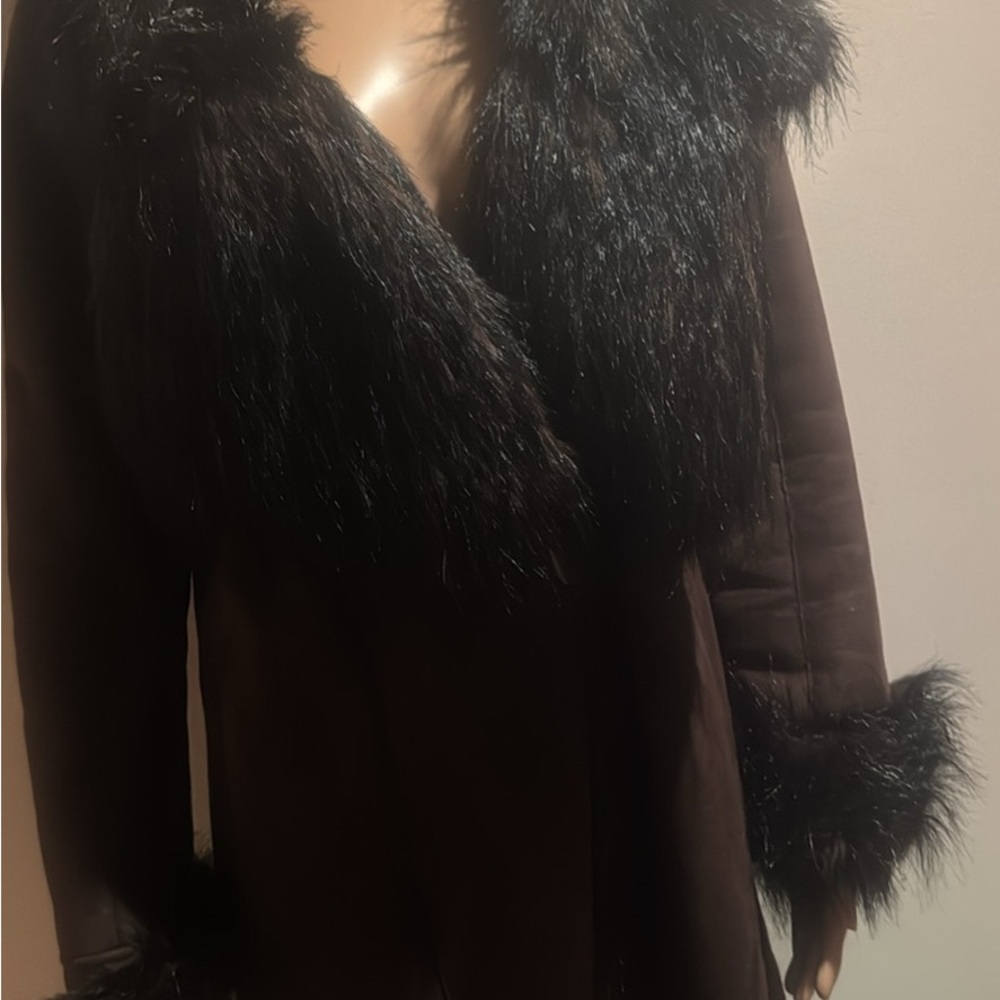 Chic Faux Fur Trimmed Coat